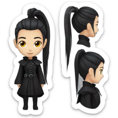 goth warlock girl ponytail sticker