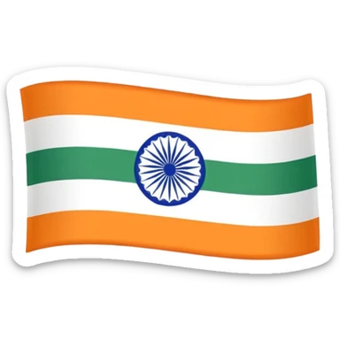 Indian flag, tricolor with saffron, white, and green horizontal stripes and a blue Ashoka Chakra in the center sticker