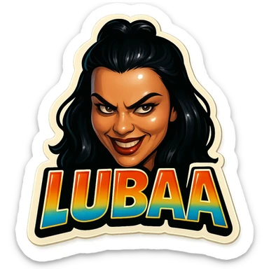 grin EVIL LOOk , Make it say "LUBAA"" sticker