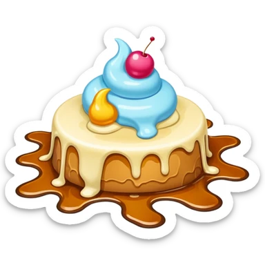 Ice cream fallen on the ground sticker