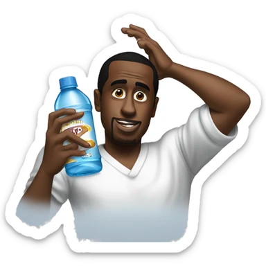 P diddy with a bottle of baby oil sticker