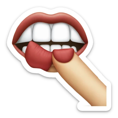 kissing mouth, long fingernails, peace sign with fingers sticker