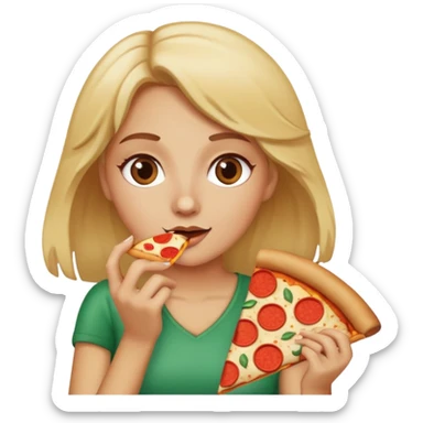 Pizza with blonde hair sticker