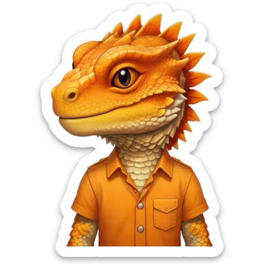 bearded dragon with shirt sticker