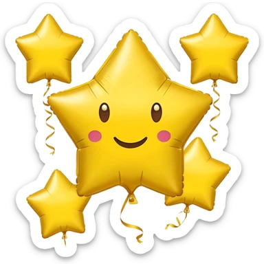 yellow star balloons sticker