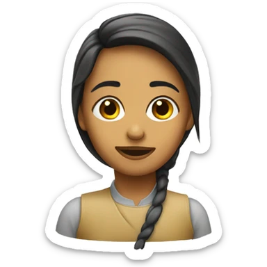 Chica oliendo algo sticker