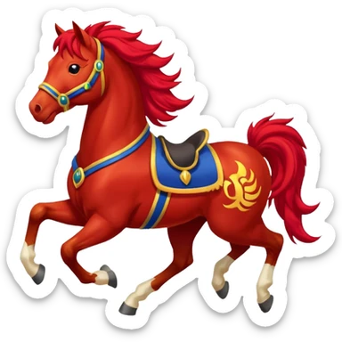 chinese fire horse happy new year sticker