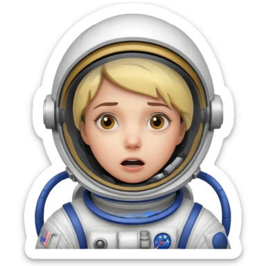 astronaut woman with broken helmet sticker