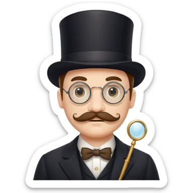mustache monocle  sticker