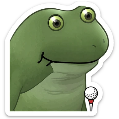 Frog playing golf sticker