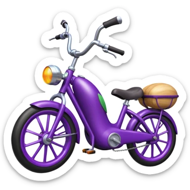 eggplant on a bike sticker