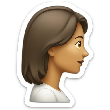 female profile in profile with a hump in the nose sticker