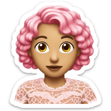 Pink lace heart sticker