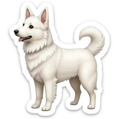 white Swiss Shepherd dog sticker