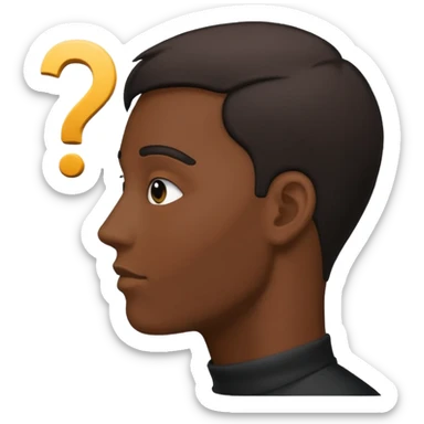 silhouette of a man with a question mark sticker