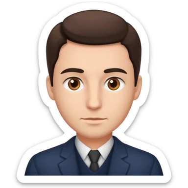 persona masculina con suerte enfocada en verse bien  sticker