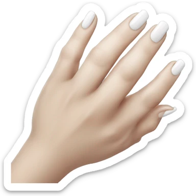 white Nails in hands sticker