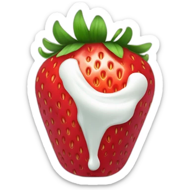 yogurt strawberry no face sticker