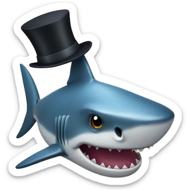 Shark with a top hat sticker