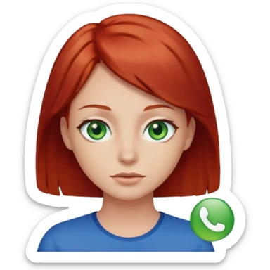 Like the first but her eye green  and blue and her hair red that brown  sticker
