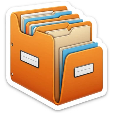 Orange folder files r sticker