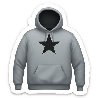 Gray Nike hoodie with a black star  sticker