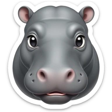 cinematic-noble-hippo-portrait-emoji,-poised-and-regal,-with-a-massive,-robust-build-and-a-smooth,-sleek-slate-gray-hide,-deep-set-soulful-eyes,-simplified-yet-sharp-and-sophisticated-features,-highly-detailed,-glowing-with-a-soft radiance sticker