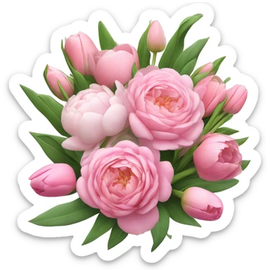 Pink flower bouquet  sticker