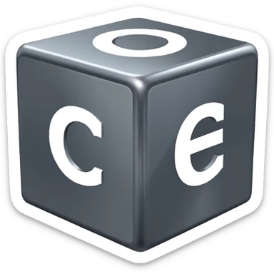 cube with C# letters on it sticker