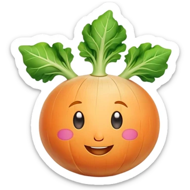 happy smiling turnip character sticker