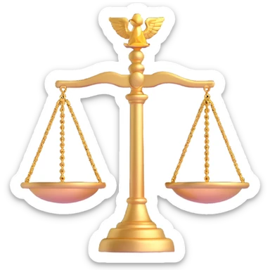 Golden scales of justice sticker