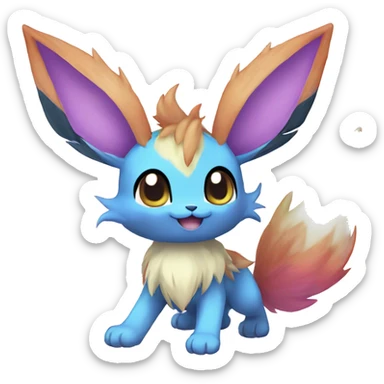 Colorful Kawaii Eeveelution-Cute-Pokémon-fusion full body sticker