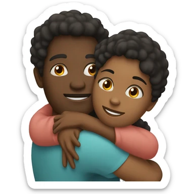 Two black people hugging each other, one of them is a woman sticker