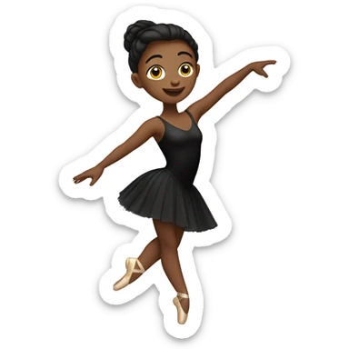 Ballet dancer, dancing in black leotard and skirt sticker
