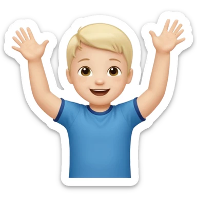A toddler with a tiny jersey shirt, clapping with adorable enthusiasm jumping sticker