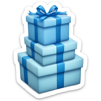 3 blue christmas presents sticker