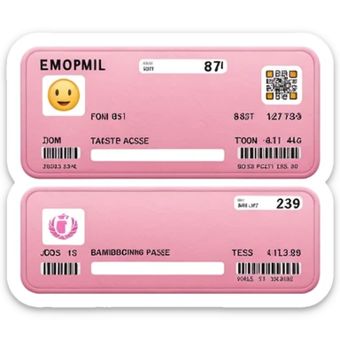 pink boarding pass sticker