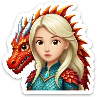 White girl dragon emoji sticker