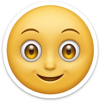 Emoji, yellow round smiling face, curved eyes sticker