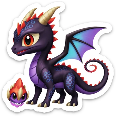 Meloetta-Cynder-Spyro-Toothless-Fakémon-creature-hybrid sticker