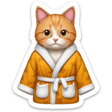 scottish cat with bathrope sticker