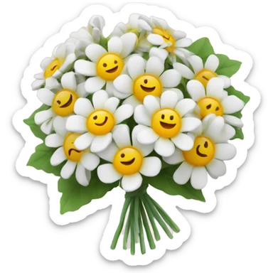flower boquet with white hearts sticker