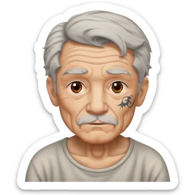 old man with lot of tattoos sticker