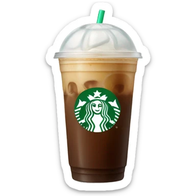 Starbuck ice coffee with ice cubes sticker