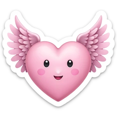 pink heart with wings  sticker