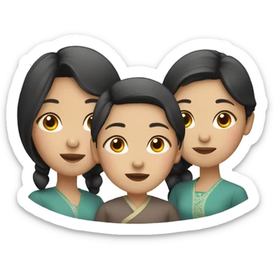 Three asian sisters  sticker