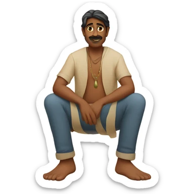 indian men with big feet in hand  sticker
