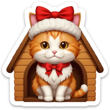 Christmas cat in aesthetic home sticker