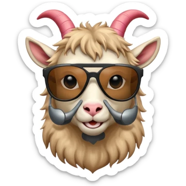 Goat with black sunglasses  sticker