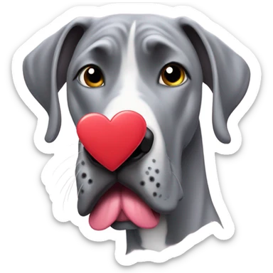 Grey great dane valentines day sticker